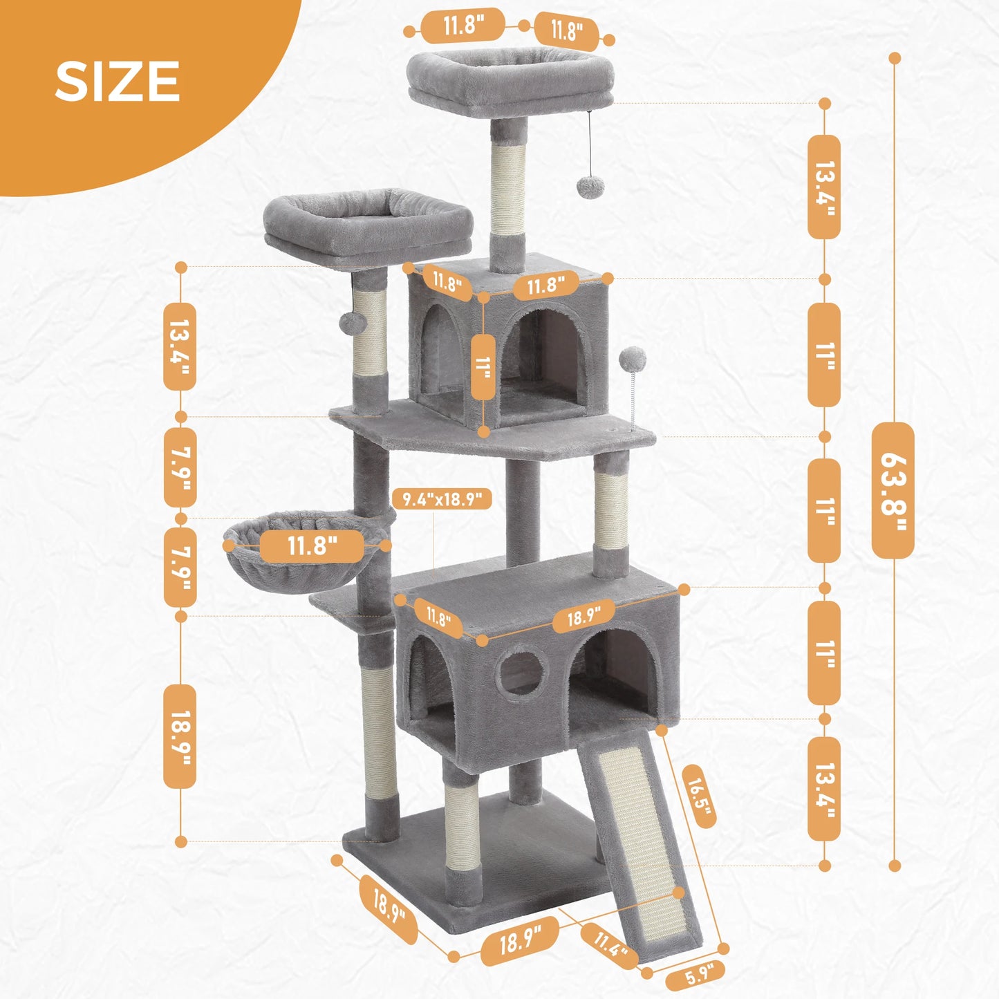 Multi-Level Cat Tree Tower Scratching Post for Cats & Kitten