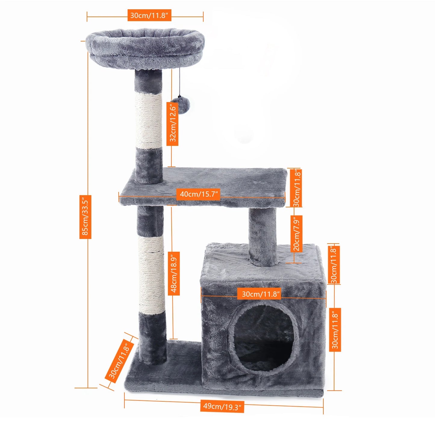 Multi-Level Cat Tree Tower Scratching Post for Cats & Kitten