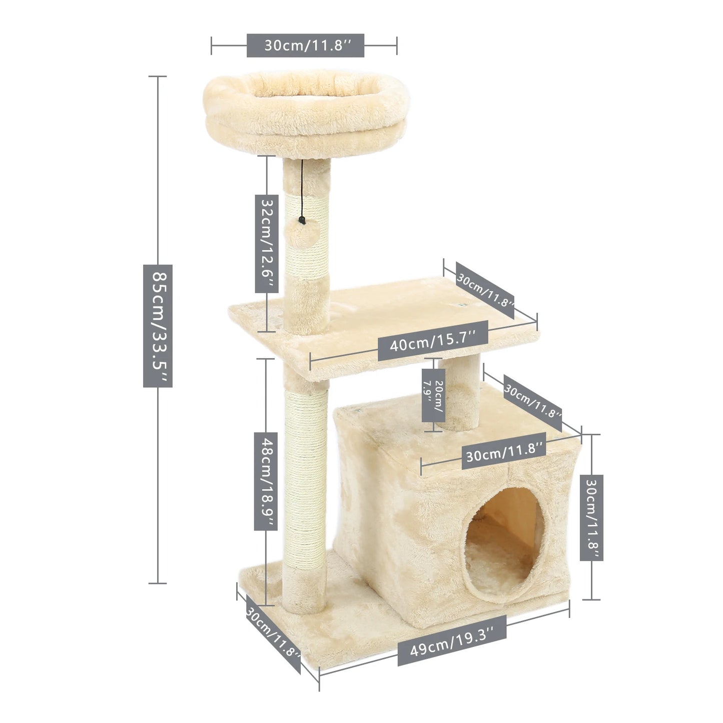 Multi-Level Cat Tree Tower Scratching Post for Cats & Kitten
