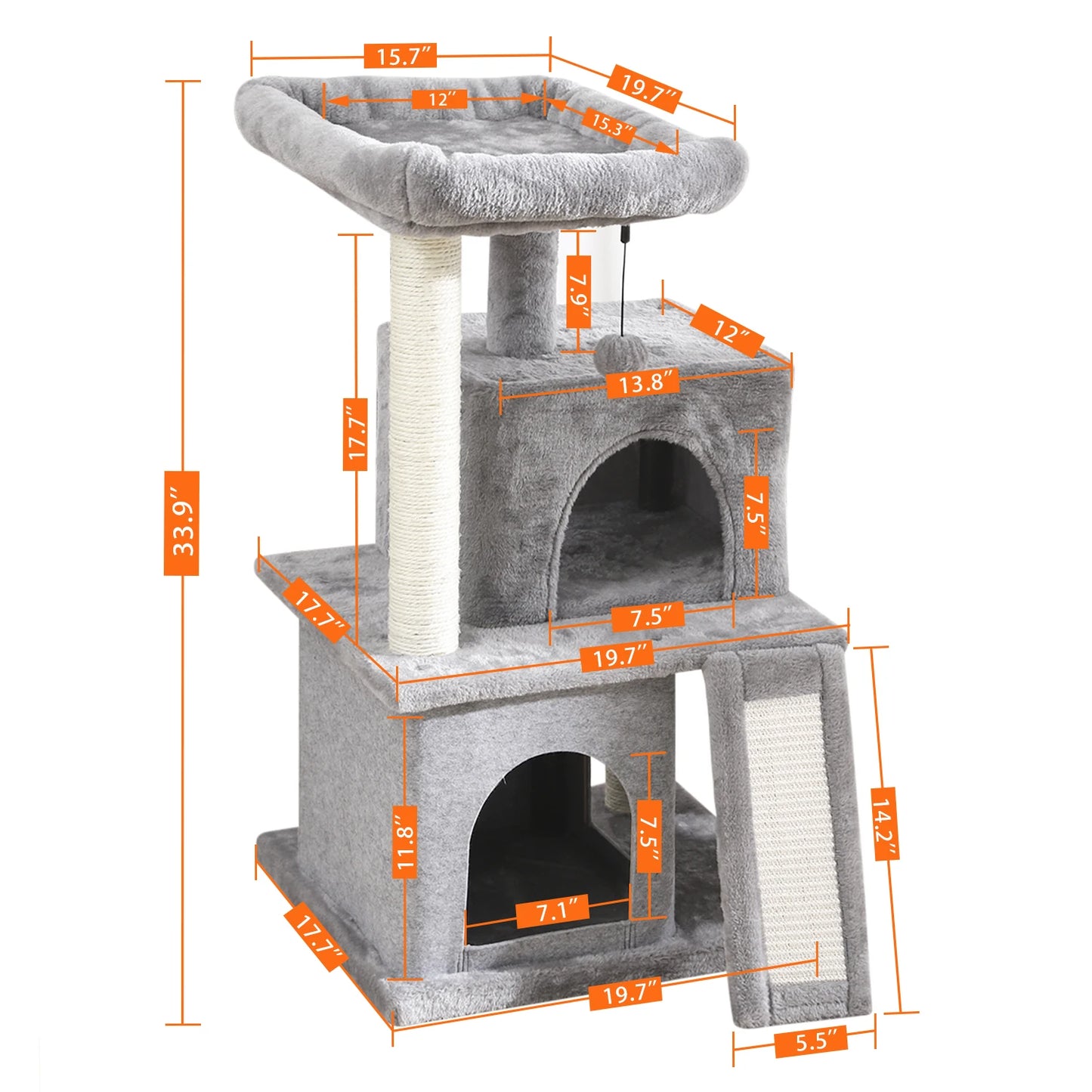Multi-Level Cat Tree Tower Scratching Post for Cats & Kitten