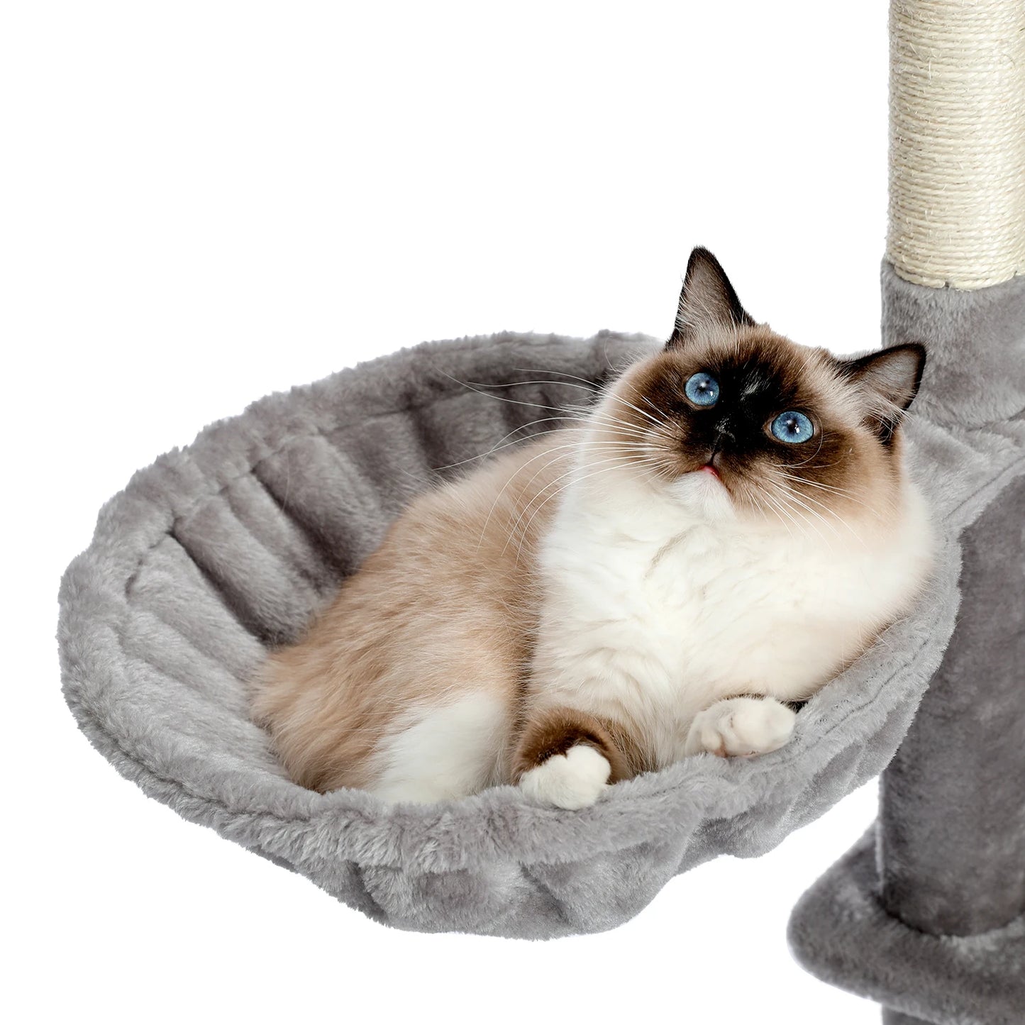 Cat Tree Towel Scratching Multi-Level Pet Climbing Tree with Hammock Bed Cat Ladder Extra Large Perch