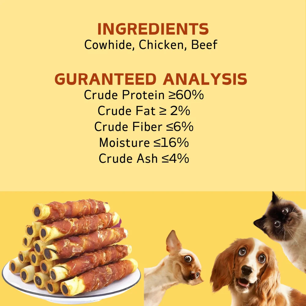 Chicken Wrapped Cowhide Beef Stuffed Stick Treats  5.29oz