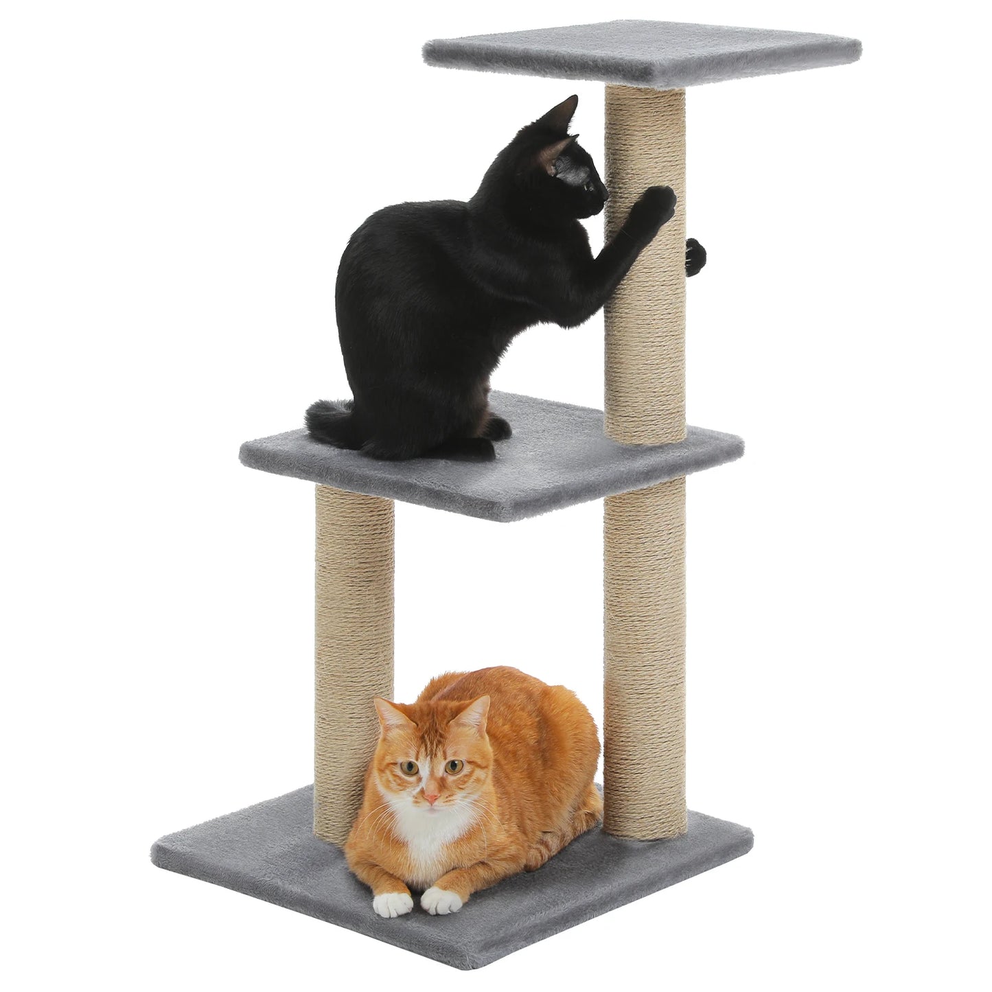 Cat Activity Tree with Cat Scratching Posts Big Hammock and Removable Top Perch Grey