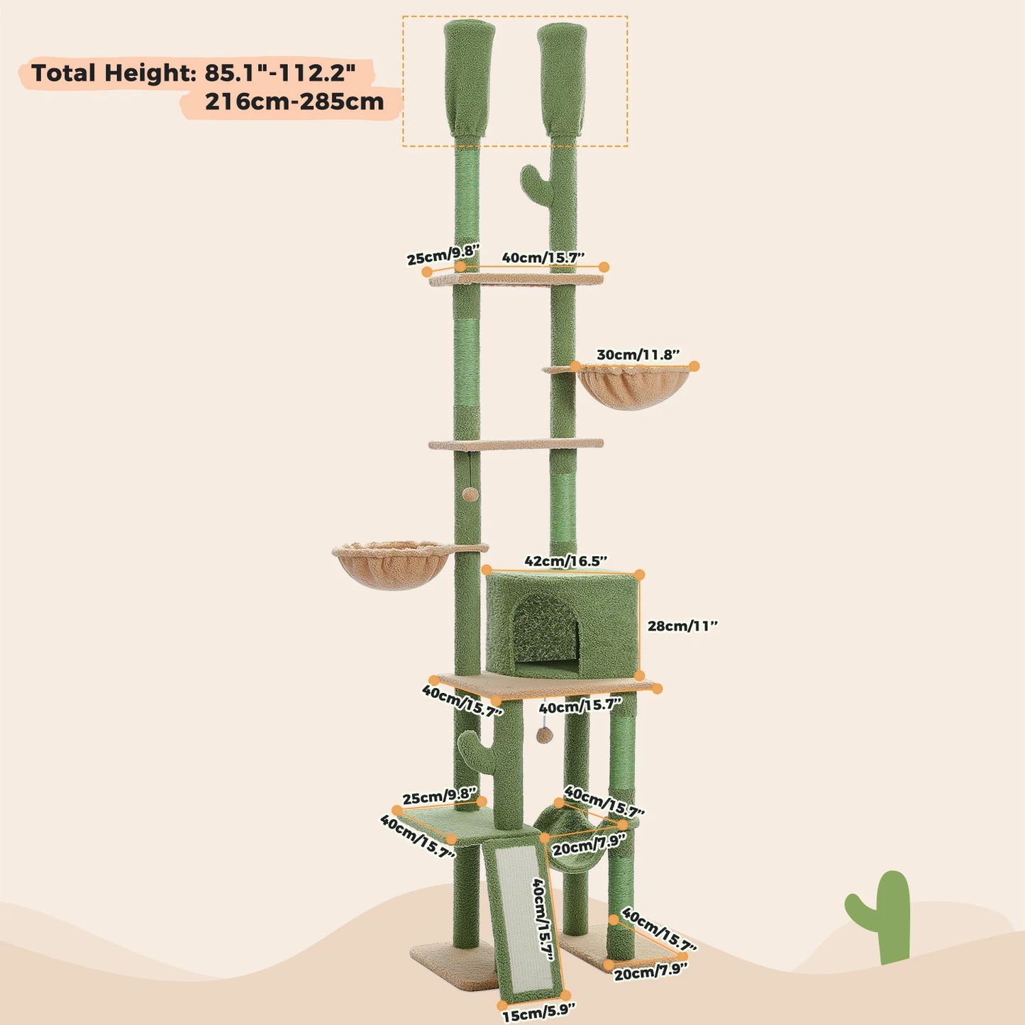 Multi-Level Cat Tree Tower Scratching Post for Cats & Kitten