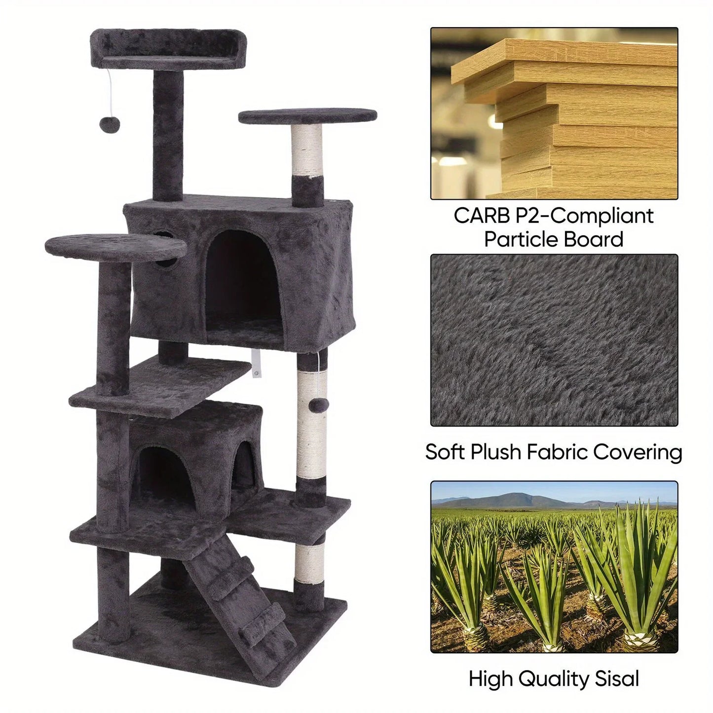 Cat Tree Condo Tower Cat Activity Center for Small Medium Cats Multiple Sizes
