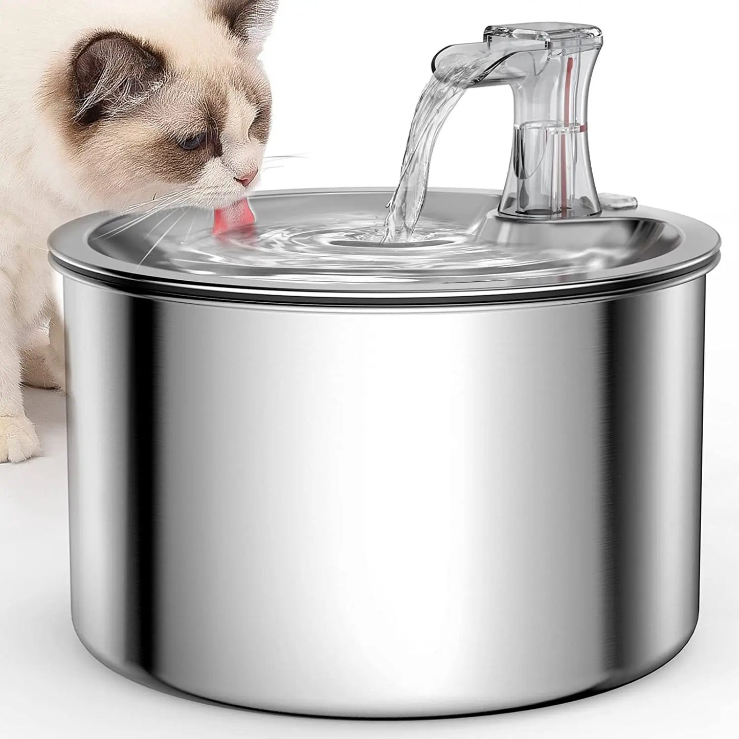 2L fully stainless steel pet water dispenser Automatic cat water fountain