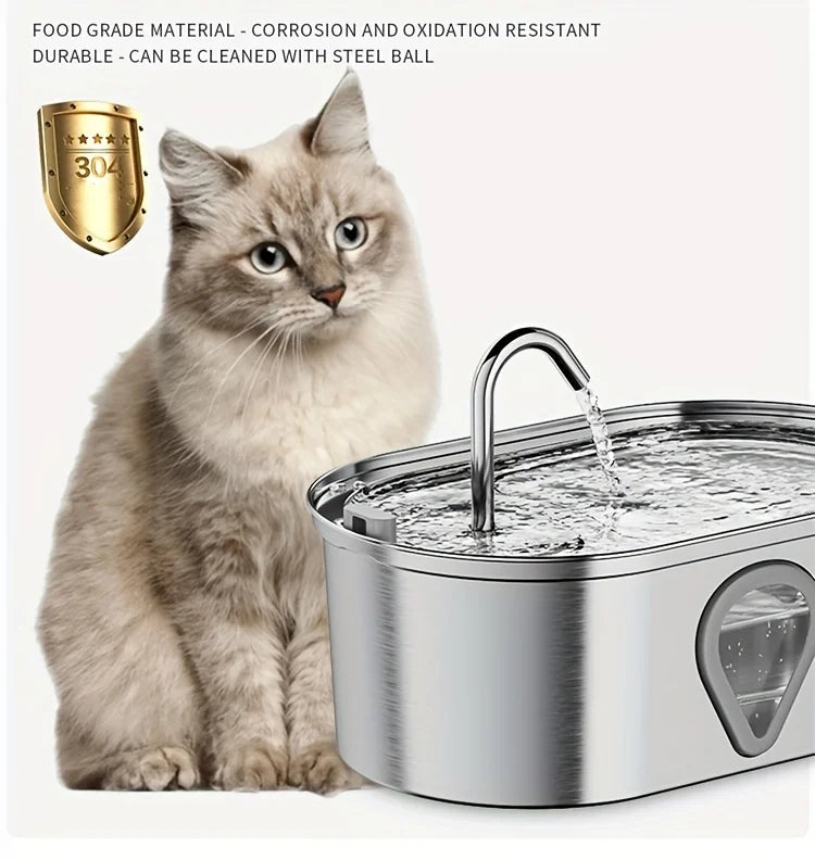 A Automatic stainless steel cat water fountain