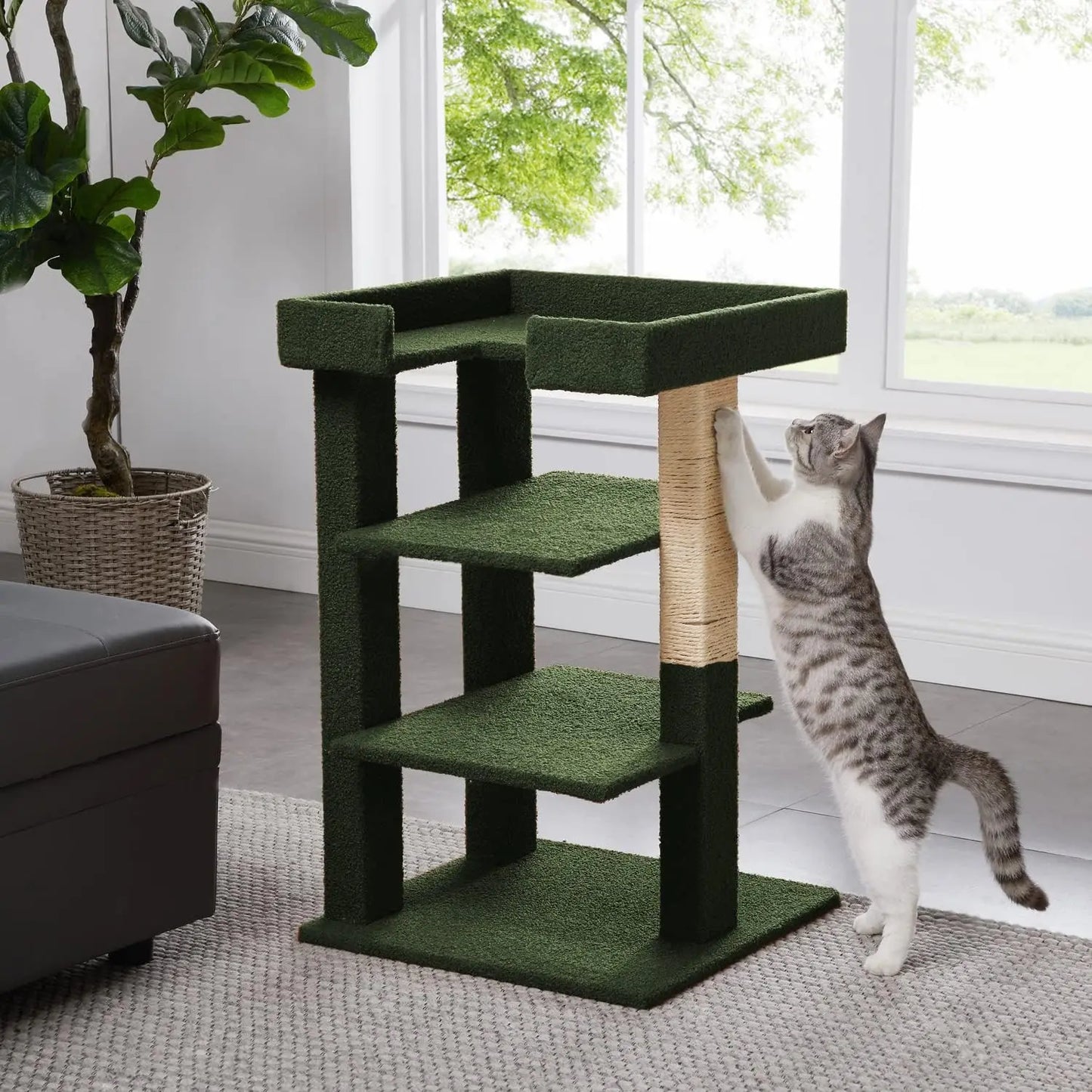 Cat Tree with Scratching Post 3 - Tier Tower