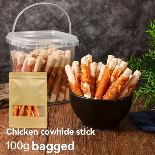 Chicken Wrapped Rawhide Dog Sticks