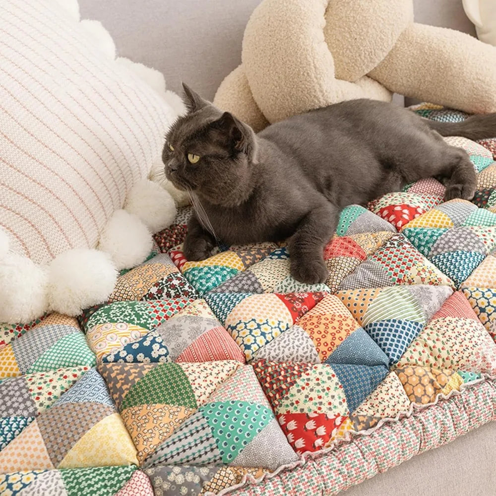 Washable Nonslip Cotton Quilted Large Pet Couch Protective Blanket Cover