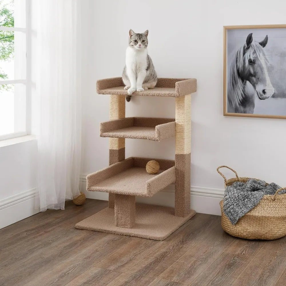 Cat Tree with Scratching Post 3 - Tier Tower