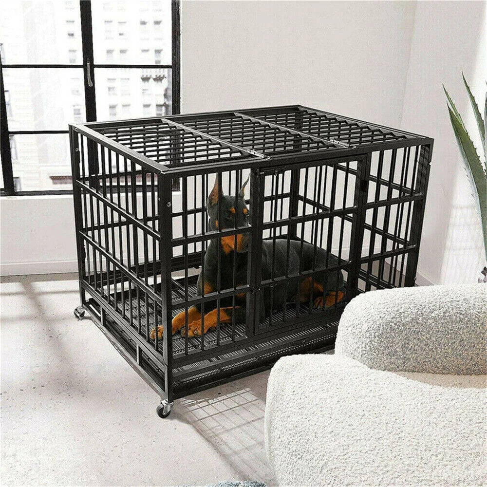 XXL Heavy Metal Dog Kennel Tear Resistant