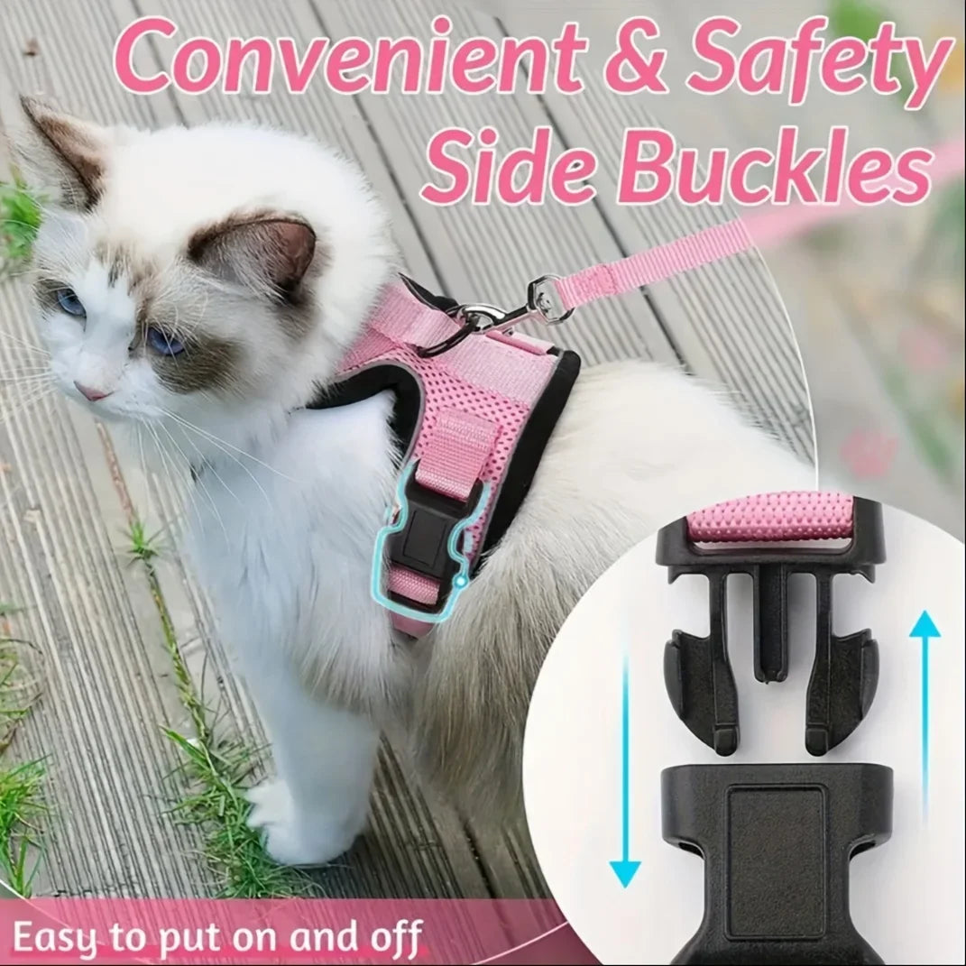 Cat Leash Non-Slip Adjustable Leash &  Vest