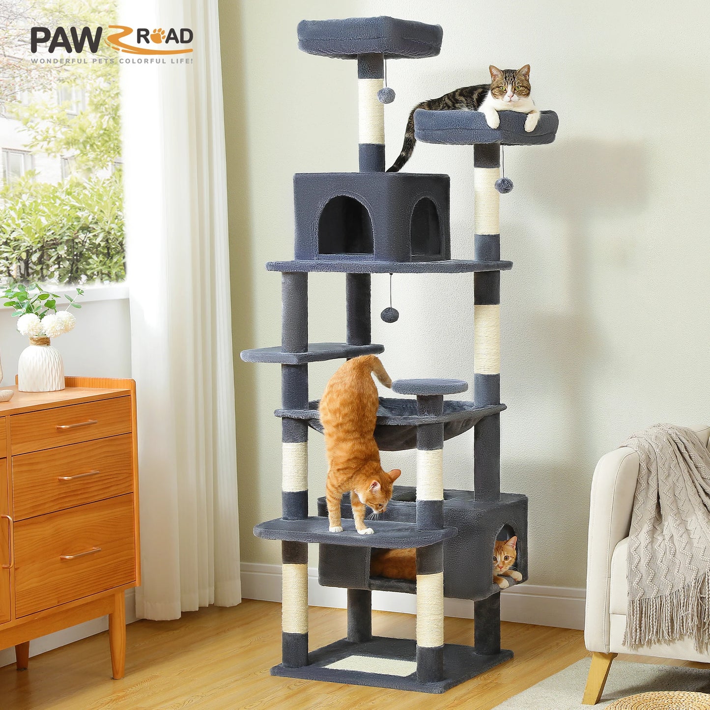 136cm 164cm 184cm Large Cat Scratching Tower