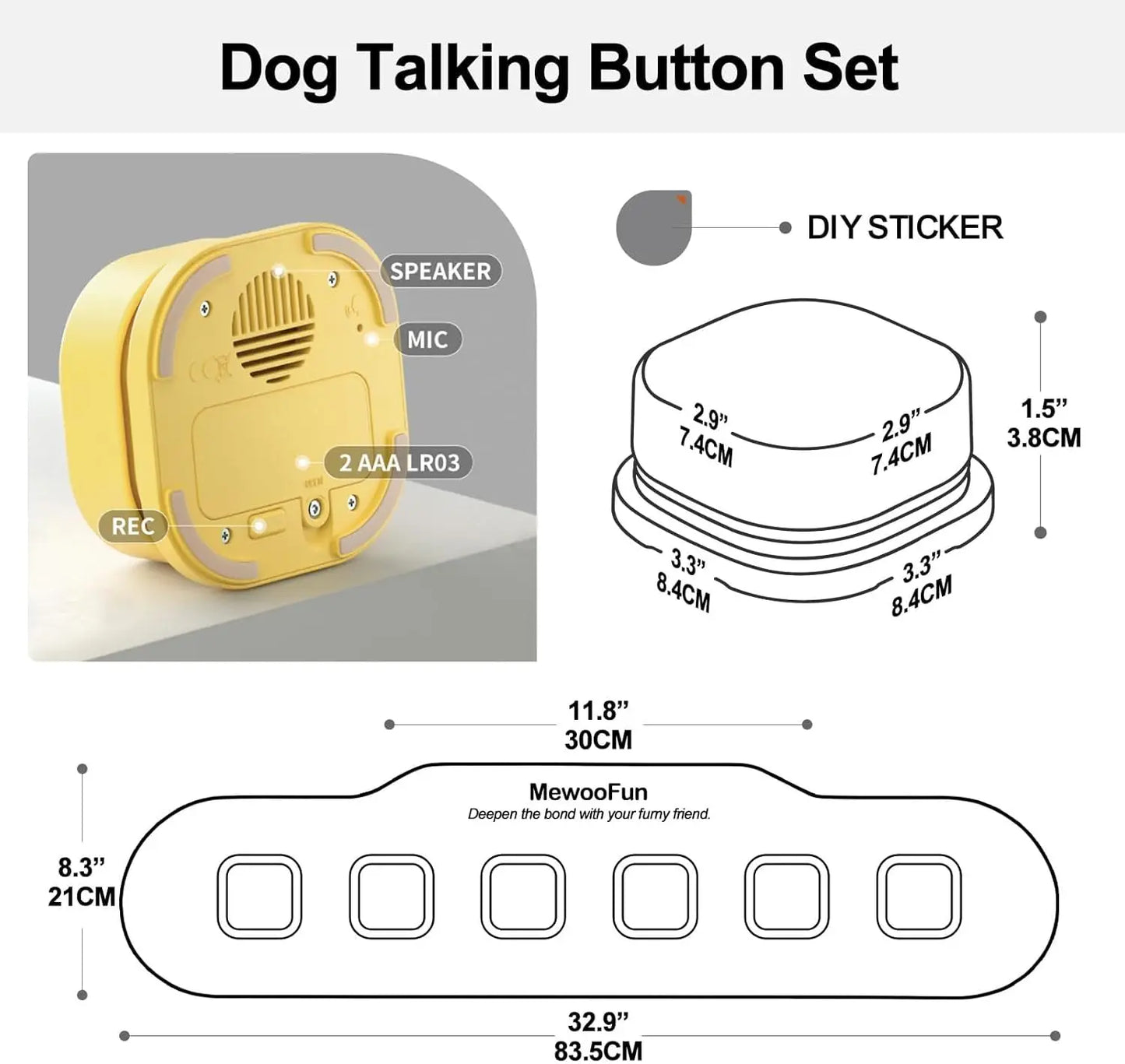 Dog Buttons Training Words Dog  Training Buttons Set 6 Packs for Communication Starter Pack with Training Manual