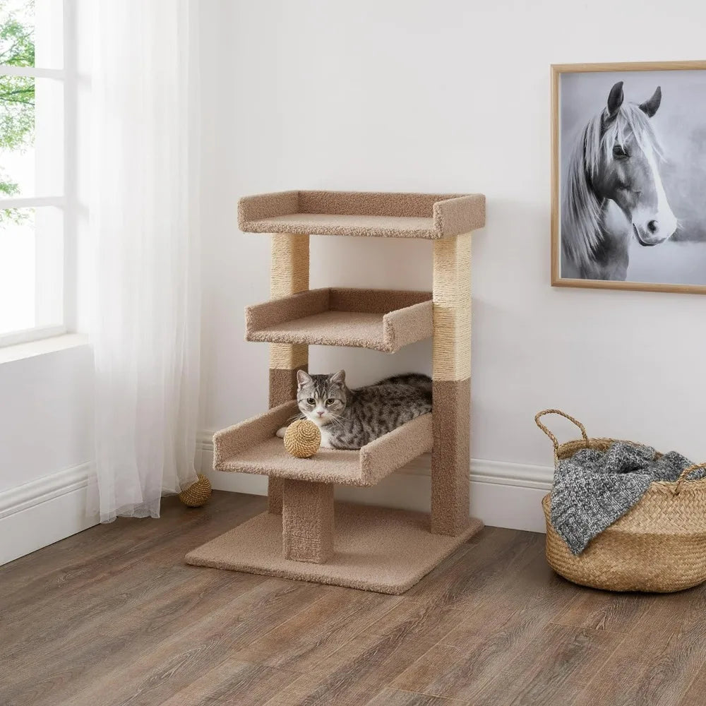 Cat Tree with Scratching Post 3 - Tier Tower
