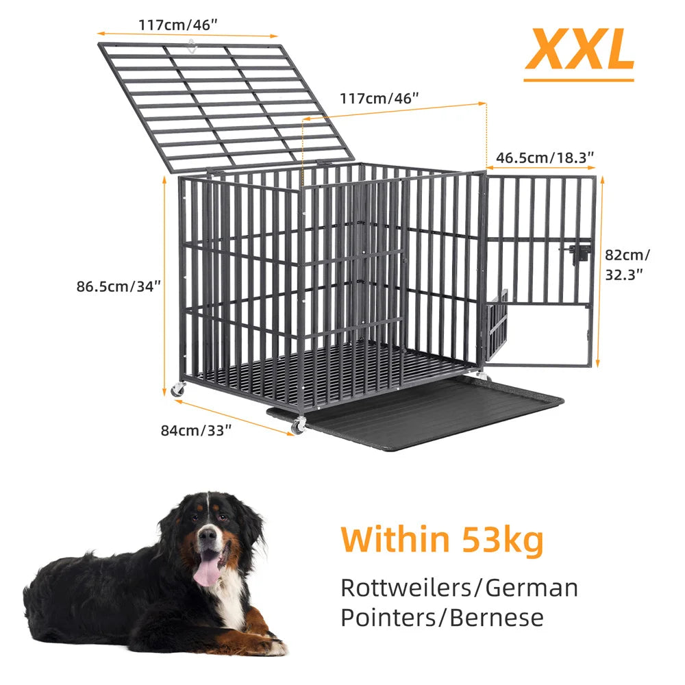 XXL Heavy Metal Dog Kennel Tear Resistant