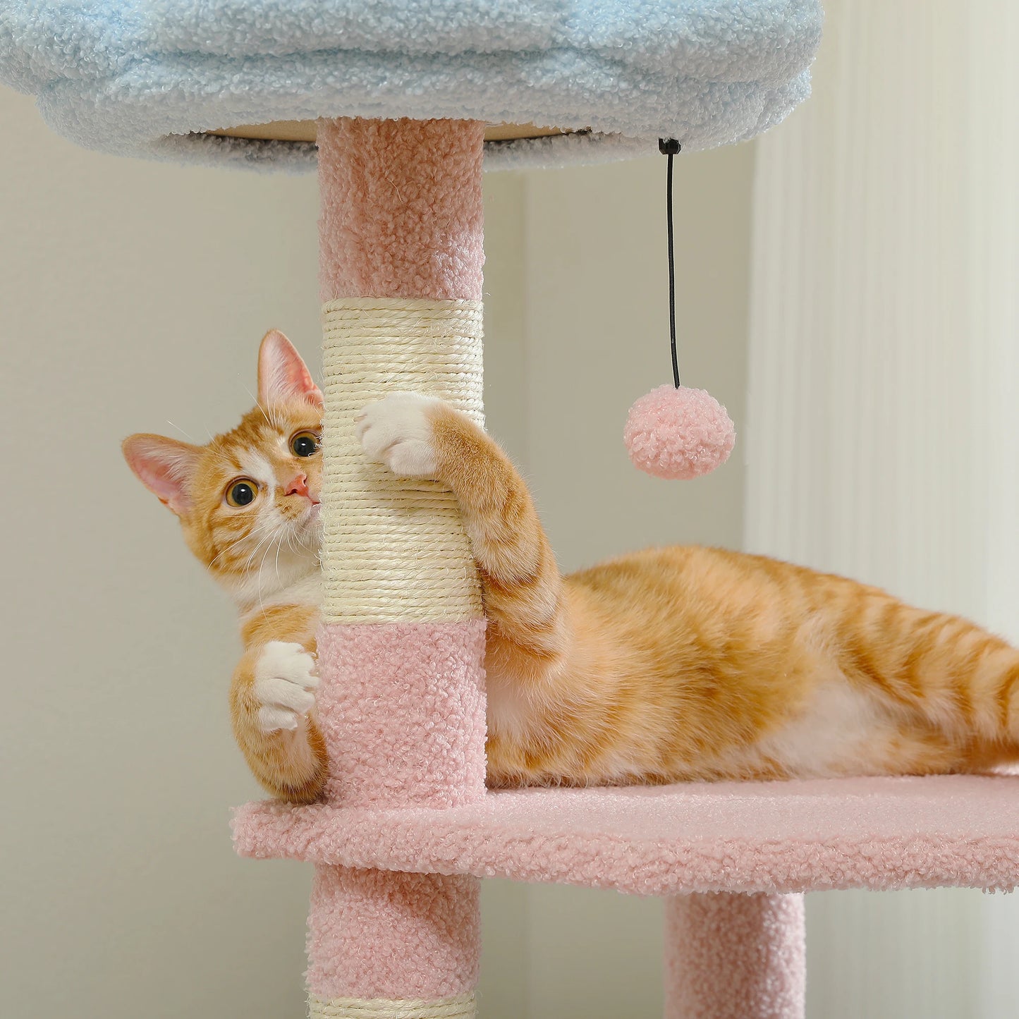 120cm Multi-Level Flower Cat Tree Tower Small to Medium Cats