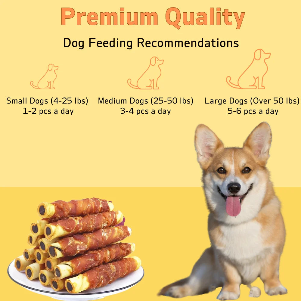 Chicken Wrapped Cowhide Beef Stuffed Stick Treats  5.29oz