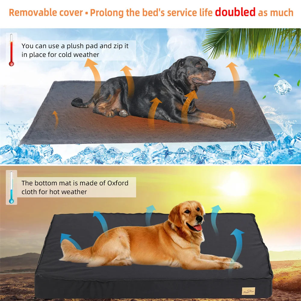 Large Orthopedic Dog Bed Waterproof Cushion-Removable Washable Cover