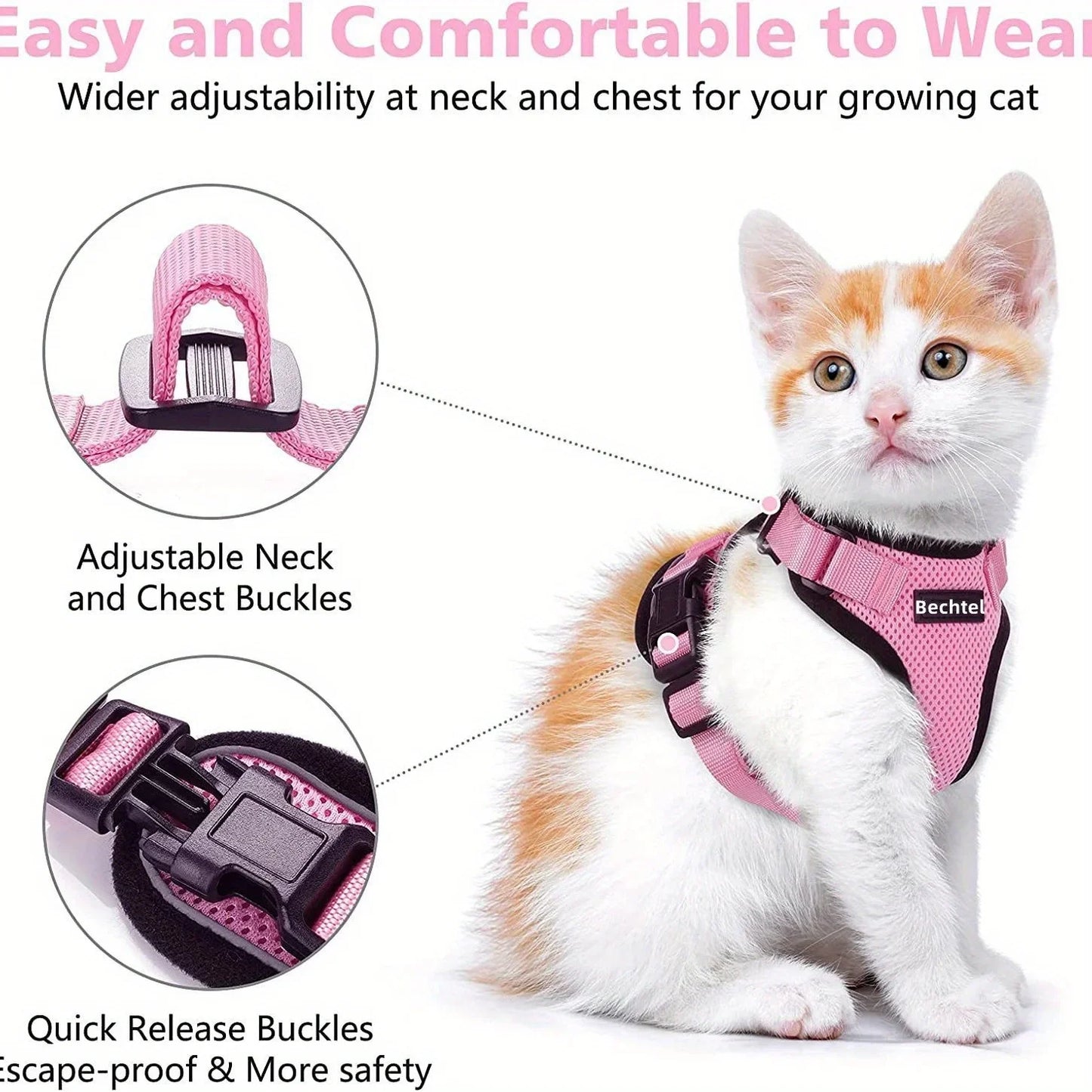 Cat Leash Non-Slip Adjustable Leash &  Vest