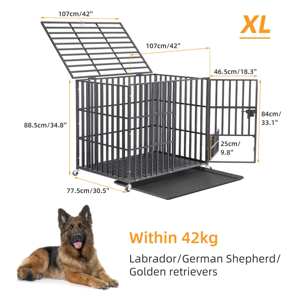 XXL Heavy Metal Dog Kennel Tear Resistant