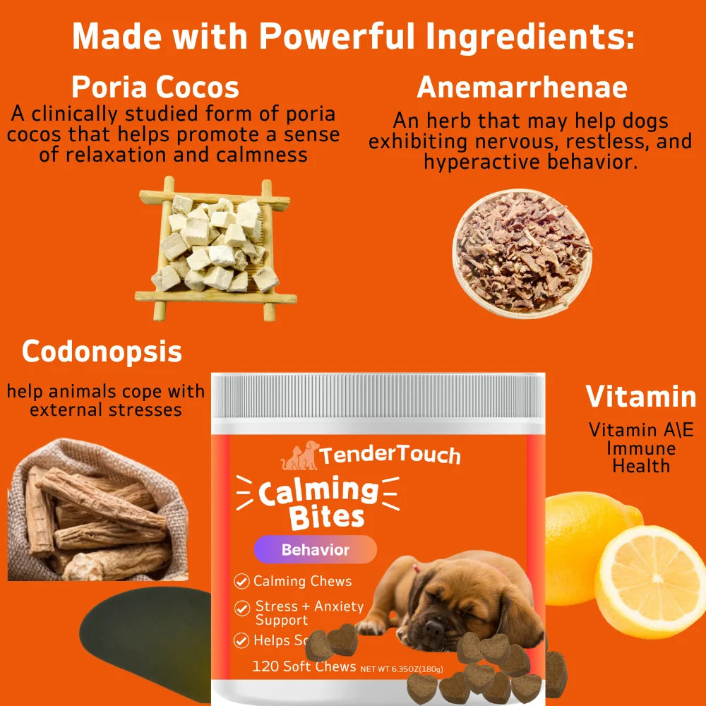 120 Calming Chews for Dogs - Anxiety & Stress