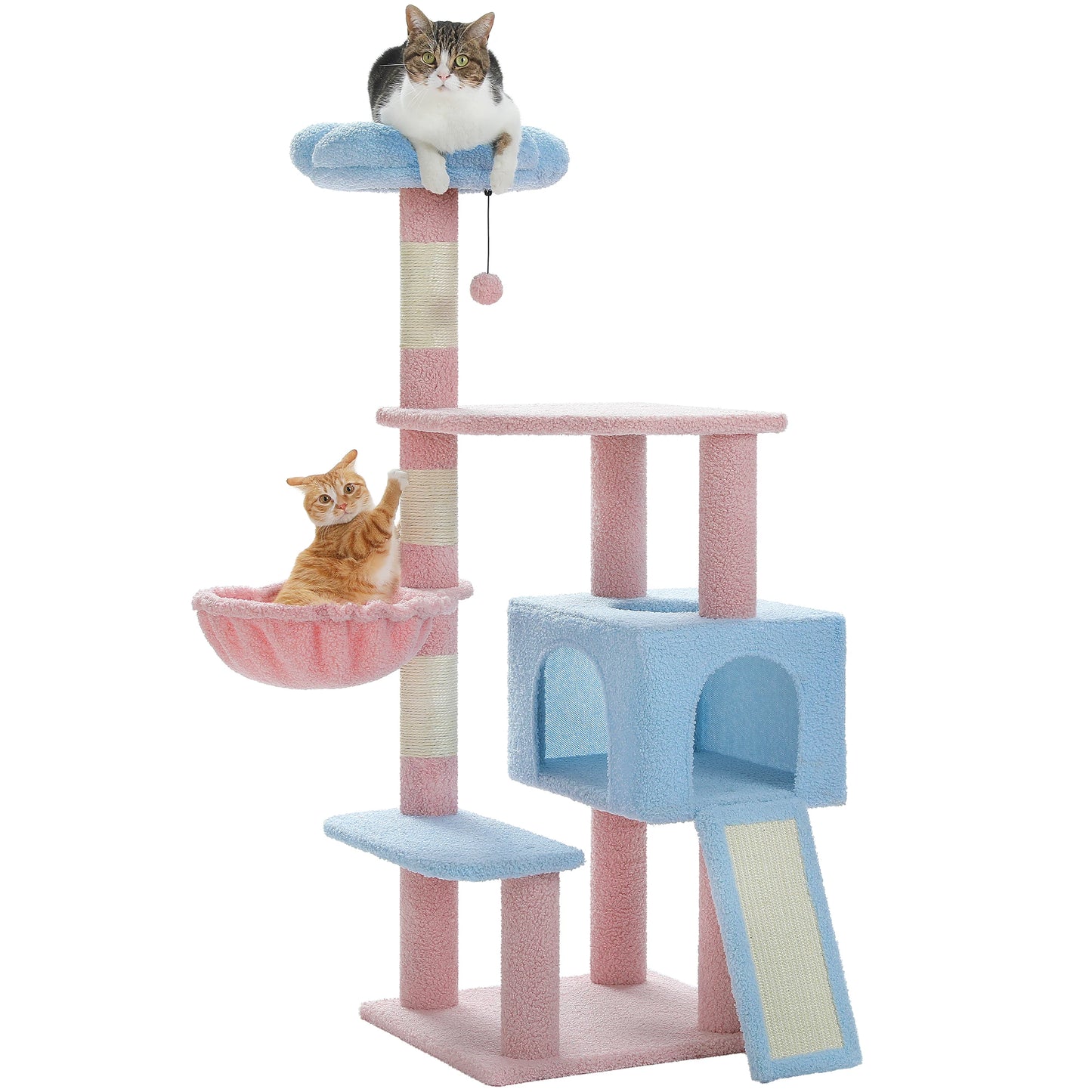 120cm Multi-Level Flower Cat Tree Tower Small to Medium Cats