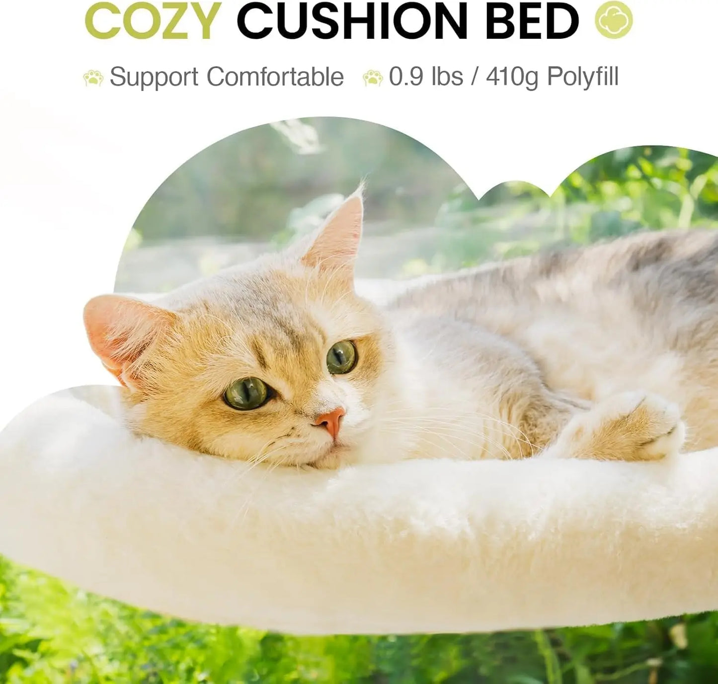 Foldable Cat Window Perch with 4 Strong Suction Cups Cordless