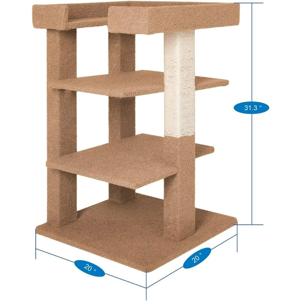 Cat Tree with Scratching Post 3 - Tier Tower